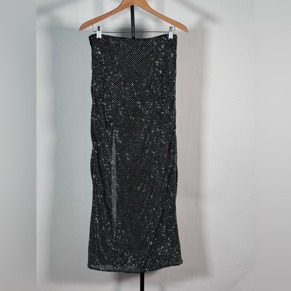New JCrew Collection side-slit rhinestone skirt - Picture 6 of 10